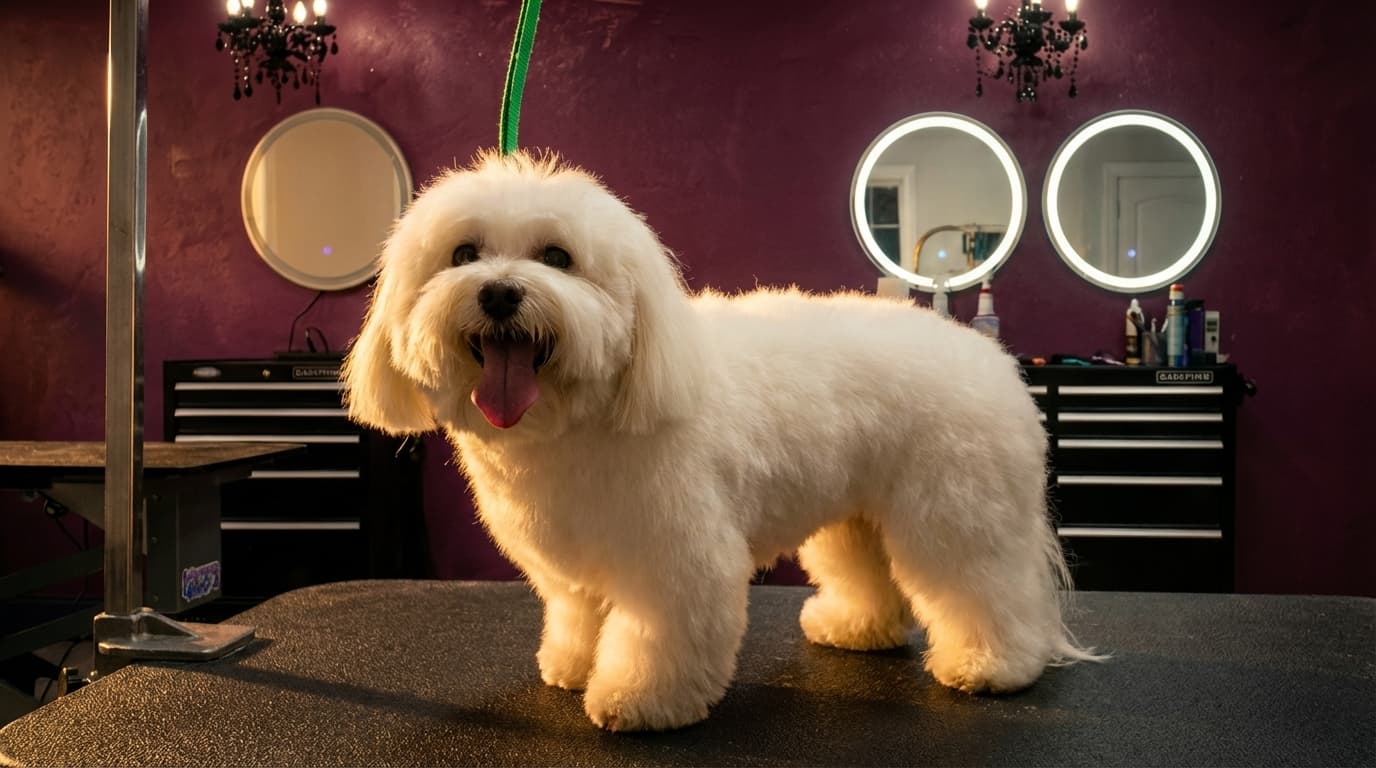 Dog being groomed at Lavish Dog